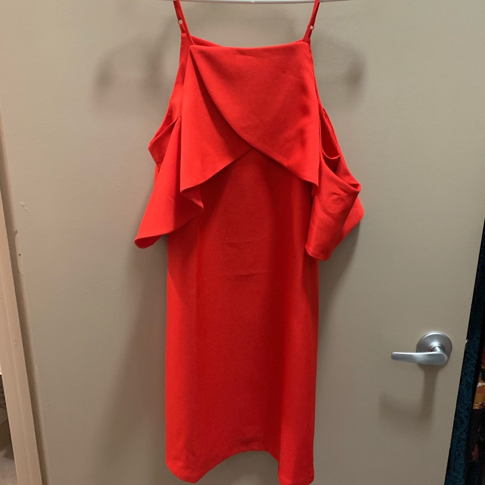 Sylphlike Red Cold-Shoulder Dress
